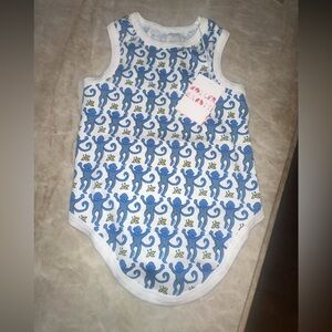 Roller Rabbit dog pajamas size large in blue monkeys